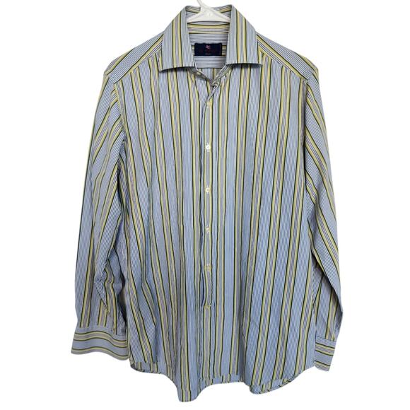 ETRO Milano Cotton Striped Button‎ Down Shirt Size 39 Casual Office Designer - Picture 1 of 8
